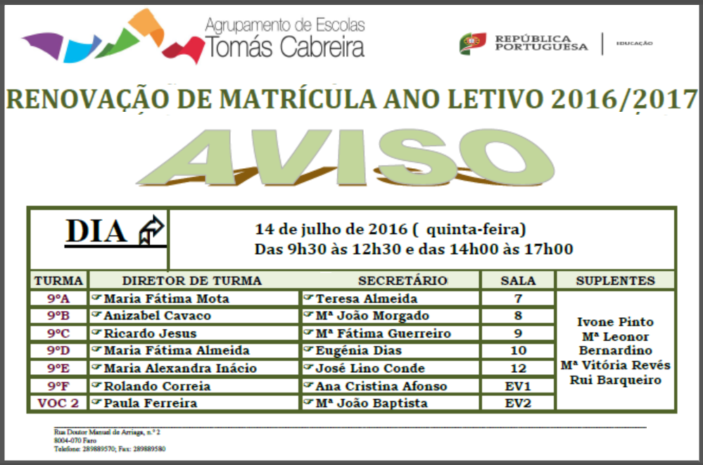 Matrículas par ao 10º ano